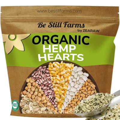 Be Still Farms Hemp Seeds Organic Bulk 2.8lb - Raw Shelled Hemp Hearts - USDA Organic USA Grown Non-GMO Gluten Free Vegan Hulled Hempseeds