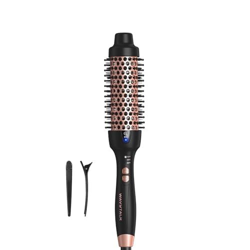 Wavytalk Updated Version Thermal Brush for Blowout Look, Blowout Express 1.5 Inch Ionic Thermal Round Brush Makes Hair Smoother Get Natural Curls, Dual Voltage, Easy to Use