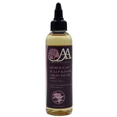 African Afro Moroccan Scalp Hair Growth Oil, Hair Oil for Dry, Damaged Hair, Argan Oil Hair Serum for All Hair Types, All Natural Scalp and Hair Care, Cruelty-Free Hair Moisturizer, 4 Fl Oz