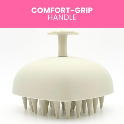 Heart Shaped Silicone Tourmaline Scalp Massager - Shampoo Brush Scalp Scrubber Hair Growth for Women - Scalp Masssage for Hair Growth - Head Massager Scalp Exfoliator Brush - Hair Care Tools (Sand)