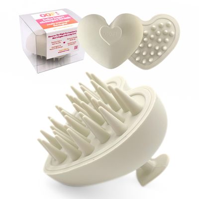 Heart Shaped Silicone Tourmaline Scalp Massager - Shampoo Brush Scalp Scrubber Hair Growth for Women - Scalp Masssage for Hair Growth - Head Massager Scalp Exfoliator Brush - Hair Care Tools (Sand)