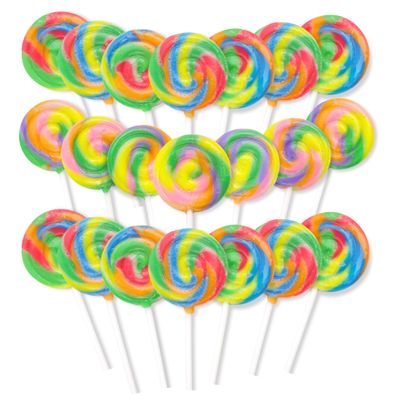 Mini Sweet Sour Sirwl Lollipops, Sucker Mix, Individually Wrapped Birthday Party Favor Candy, 21 Count