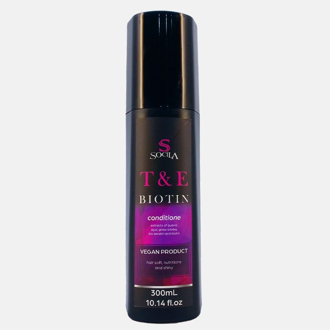 Socila TK Vegan Biotin Conditioner - Thickening Moisture for Natural Hair, Zero Sulfates, Parabens, Dyes, Gluten-Free - 100 Vegan Cruelty-Free (10.14 fl oz)
