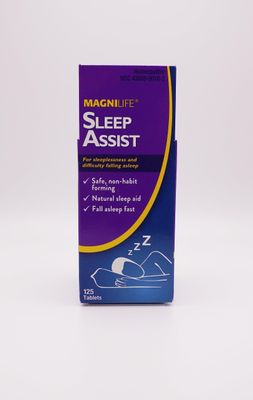 MagniLife Sleep Assist, Homeopathic Non-Habit Forming Melatonin Free Natural Sleep Aid to Assist with Sleeplessness and Troubling Falling Asleep, 125 Count