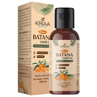 KRIAA GOODNESS Pure Batana Oil for Hair (100ml) Daily Use Scalp Oil Massage Natural Hair Strengthening for Healthy Hair Adds Shine Sweet Smell Pre Shampoo