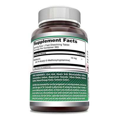 Amazing Formulas Melatonin Fast Dissolve 10 Mg Tablets Non-GMO Gluten Free Made in USA (365 Count Citrus)