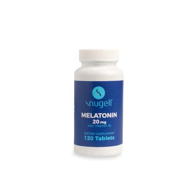 Snugell Melatonin 20 mg with Vitamin B6 -Vegetarian, Non-GMO, Gluten-Free -High-Potency Sleep Support -120 Fast-Dissolving Non-Habit Forming Tablets for Natural Sleep Cycles Restful Nights (1)