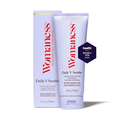Womaness Daily V Soothe External Gel Hydrator - Hyaluronic Acid Moisturizer for Everyday Dryness - Silicone Free, Non-Irritating - Estrogen Hormone Free (4oz)