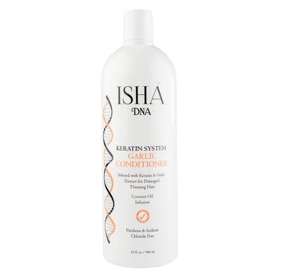 ISHA DNA Garlic Conditioner - 32 Fl Oz, Infused with Keratin and Garlic Extract For Damaged Thinning Hair - Stops Hair Loss and Promotes Growth - Deep Conditioning - Sulfate and Paraben Free