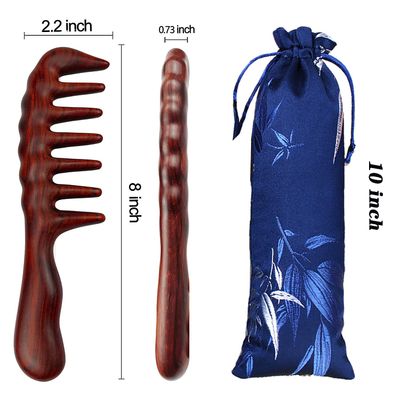 Thicken Wooden Wide Tooth Comb for Curly Hair,Large No-static Handmade 100 Natural Sandalwood Hair Comb for Head Scalp Massage,Detangling Comb for Women Holiday Gift (Red Sandalwood)