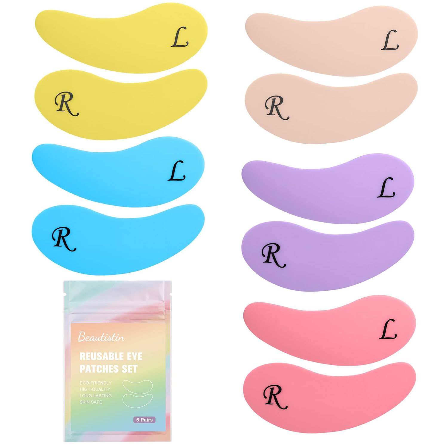Beautistin Under Eye Patches Silicone - 5 Pairs Reusable Eye Wrinkle Patches, Reusable Under Eye Mask, Plump Fine Lines Wrinkles