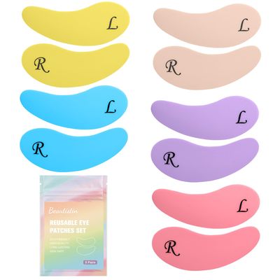 Beautistin Under Eye Patches Silicone - 5 Pairs Reusable Eye Wrinkle Patches, Reusable Under Eye Mask, Plump Fine Lines Wrinkles
