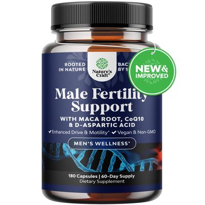 Pre Conception Male Fertility Supplement - Semen Volume Booster with CoQ10, Maca Root, Methyl Folate D-Aspartic Acid - Mens fertility Supplement for Sperm Motility - Conception for Him, 180 Count