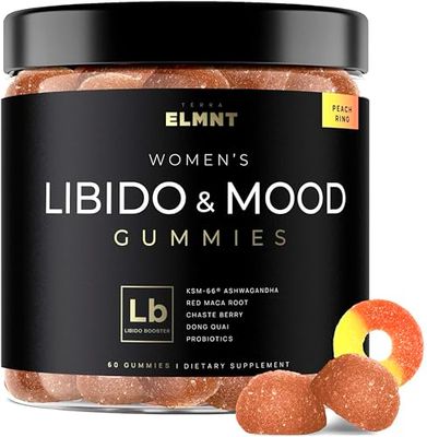4,050mg Libido Booster for Women KSM-66 Ashwagandha Gummies w. 30x Strength Red Maca Root - Strongest Female Libido Mood Booster Hormone Balance for Women Cortisol Reducer Stress Relief Gummy