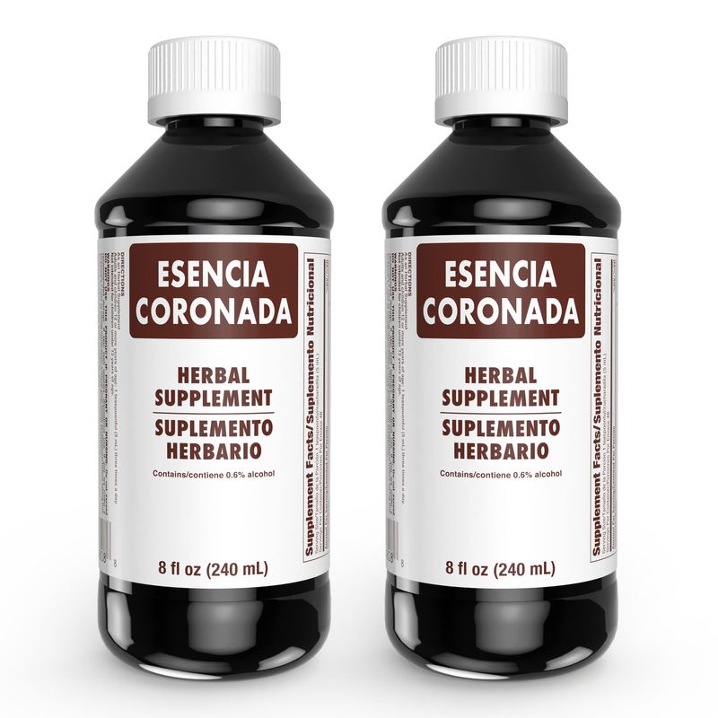 ESENCIA CORONADA Herbal Supplement for Relaxation Stress Relief, Supports Digestive Respiratory Health, Enhances Sleep Quality with Licorice Root Passion Flower, 8 Fl Oz, 2-Pack