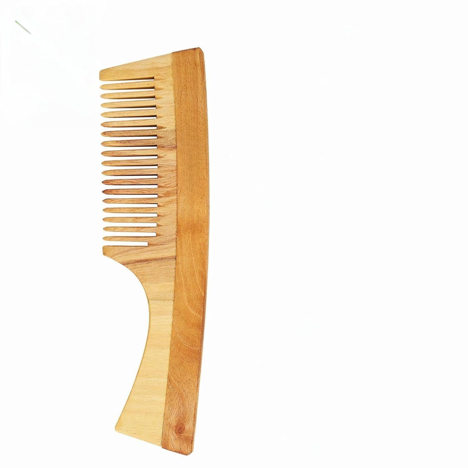 Indiessence Handmade Wooden Side Combs Bamboo Wood Comb - Bamboo Comb For Men Women Hair Growth - Anti Dandruff, Detangling Hair Fall Control Kanghi Dual Tooth Wide Tooth