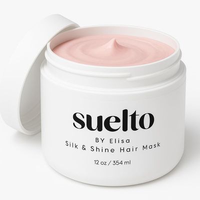 Suelto Silk Shine Hair Mask Instant Shine Enhancing Hair Mask Formulated with Argan Oil, Sunflower Oil Panthenol, Hydrolyzed Proteins 12 Fl. Oz