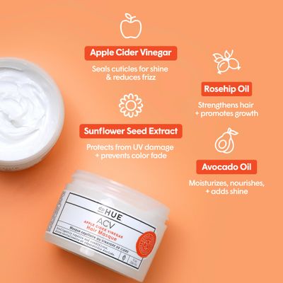 dpHUE Apple Cider Vinegar Hair Masque, 9 oz - Deep Conditioning Treatment for Dry, Damaged, Color-Treated Hair - Made with Avocado, Rosehip Coconut Oils
