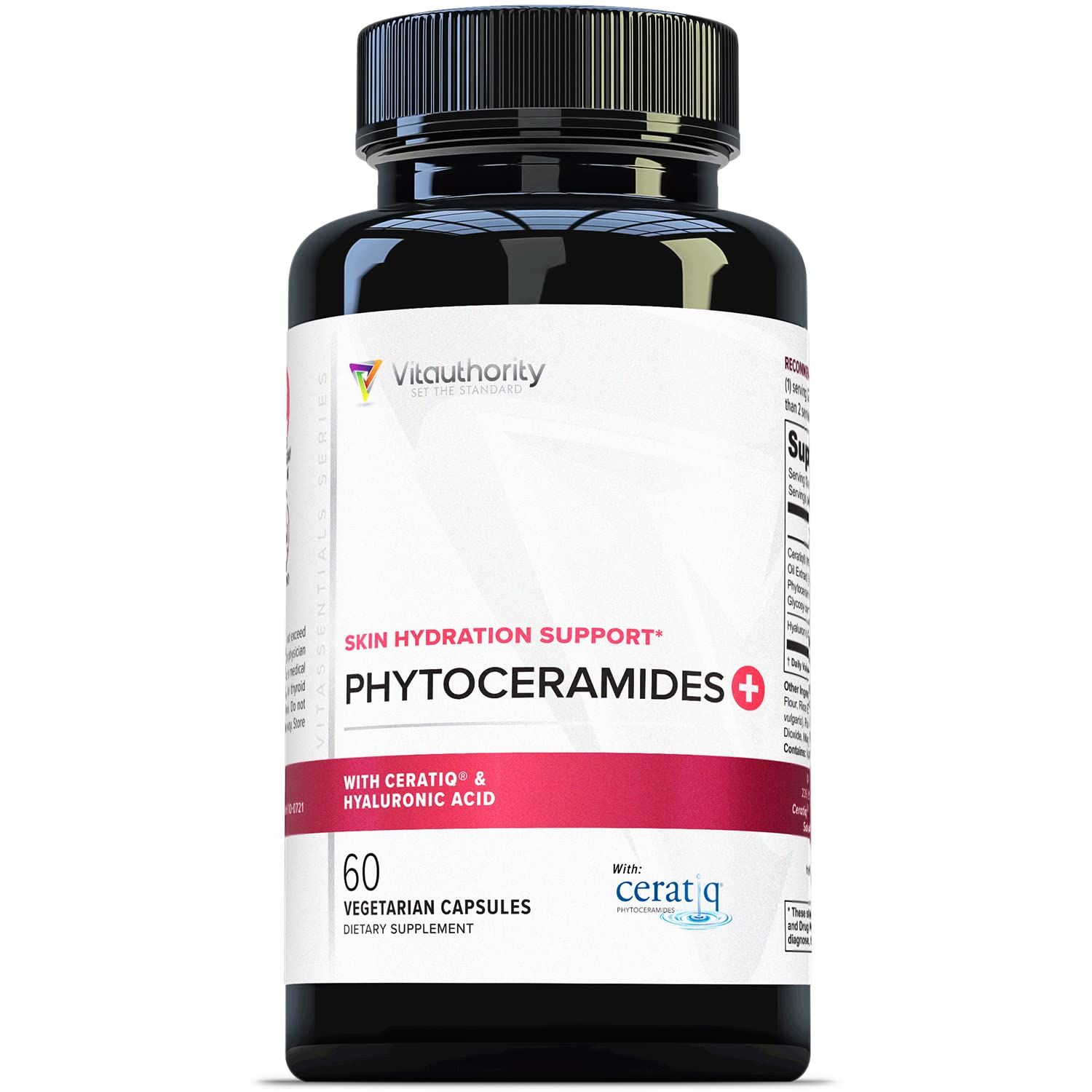 Hydrating Anti Aging Phytoceramides Supplement - Clinically Proven Ceratiq Ceramides with Hyaluronic Acid 700mg - Skin Barrier Repair Itchy Dry Skin Supplement for Women