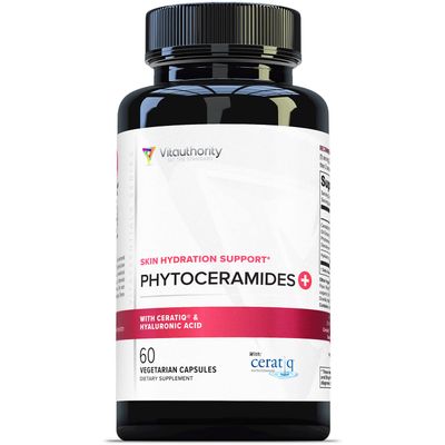 Hydrating Anti Aging Phytoceramides Supplement - Clinically Proven Ceratiq Ceramides with Hyaluronic Acid 700mg - Skin Barrier Repair Itchy Dry Skin Supplement for Women