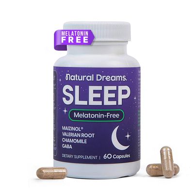 Univera Natural Dreams Melatonin-Free, Gentle Sleep Support, Natural Sleep, Maizinol, Valerian Root, Chamomile Flower, GABA, Magnesium - 60 Capsules