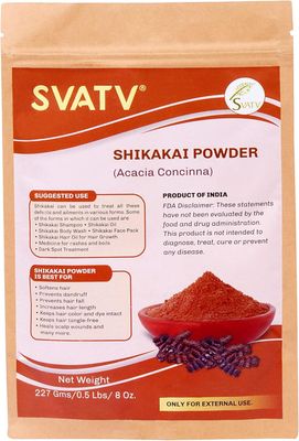 SVATV Shikakai Powder Acacia Concinna Natural Hair Growth Ayurvedic Hair Mask Strengthens And Repairs Damage Hair For Men And Women Natural Hair Care Products - 227g 8oz, Half Pound