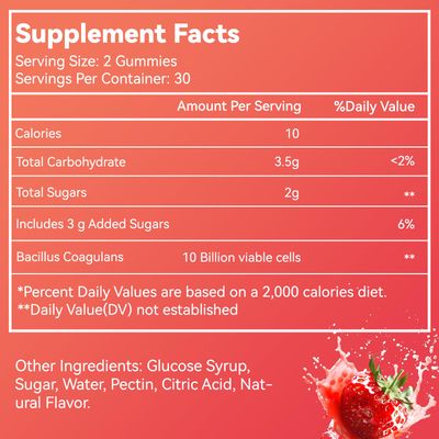 Probiotic Gummies for Digestive Health - 10 Billion CFU Bacillus Coagulans - Vegan Non-GMO - Immune Digestive Support for Men Women - Strawberry Mixed Berry Flavor, 60 Count (Pack of 2)