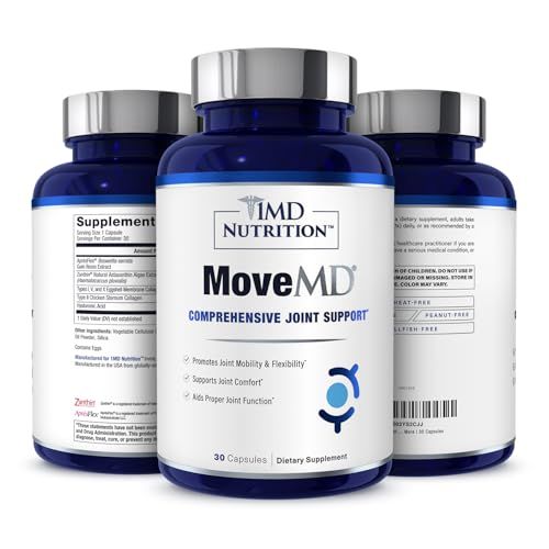 1MD Nutrition MoveMD - Health Supplement for Joint Discomfort Support - Our Collagen Pills are Skillfully Formulated for Women Men wHyaluronic Acid Astaxanthin