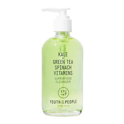 Youth To The People Superfood Facial Cleanser, Full Size (8 fl oz), Kale and Green Tea Spinach Face Wash, Gentle Makeup Remover Pore Minimizer for All Skin Types, Vegan, Refillable