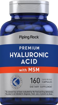 Piping Rock Hyaluronic Acid with MSM 1000mg 160 Capsules Non-GMO and Gluten Free Supplement