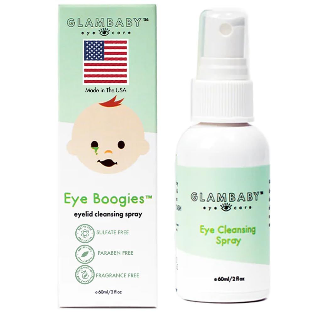 GlamBaby Eye Care - Eye Boogies Eyelid Cleaning Spray Non-Toxic, Sting-Free Wipe-Free Formula Kids&#39; Eyes Clean Kids Eye Drops Sprayer Baby Eye Drops Spray Child Eyelid Cleanser (1 Pack)