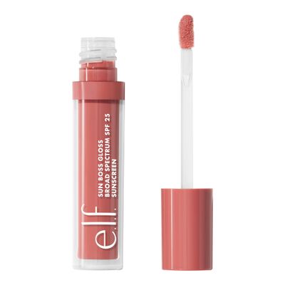e.l.f. Sun Boss Gloss SPF 25, Pigmented Lip Gloss For A High-Shine Finish, Moisturizing Conditioning Formula, Vegan Cruelty-Free, Pink-Me Girl