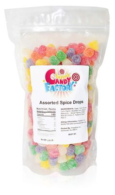 Sarah&#39;s Candy Factory Assorted Spice Drops Candy in Resealable Bag, 2.5 Lbs
