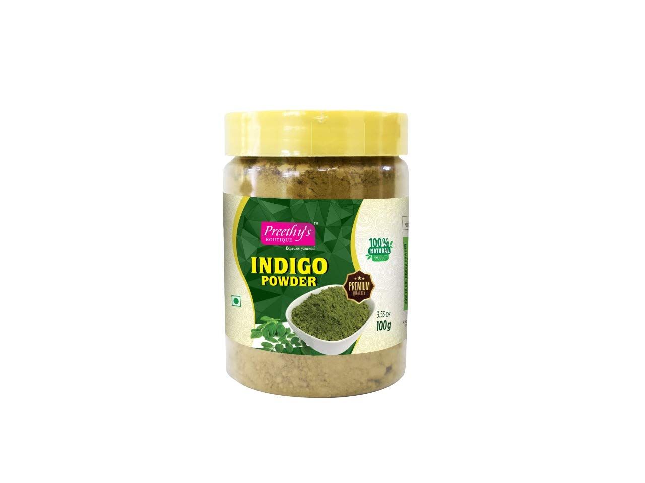 Preethy&#39;s Boutique Indigo Powder 100gm - Natural Hair Color Conditioner - Free From Dandruff
