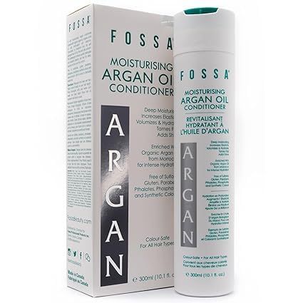 Fossa Beauty Argan Oil Sulfate Free Conditioner Volumizes, Moisturises, Detangles Reduces Frizz for Silky Smooth Shine All Hair Types, Colour Safe, Vegan 300ml, 10.1 fl. oz.