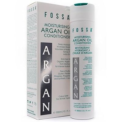 Fossa Beauty Argan Oil Sulfate Free Conditioner Volumizes, Moisturises, Detangles Reduces Frizz for Silky Smooth Shine All Hair Types, Colour Safe, Vegan 300ml, 10.1 fl. oz.