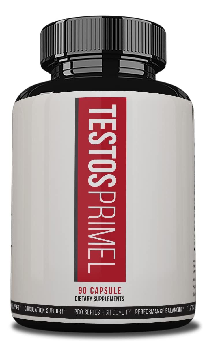 Testos Primel Advanced Formula, Testo Prime Pills, TestoPrime Dietary Supplements, 90 Vegetable Capsules, 1 Month Supply