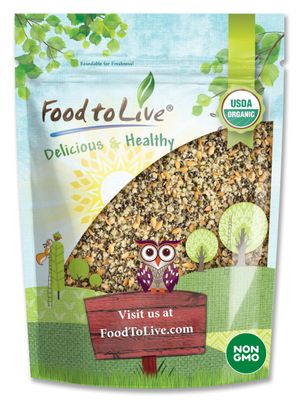 Food to Live Organic Chia, Flax, and Hemp Seeds Mix, 1.5 Pounds - A Non-GMO Blend of Hemp Hearts, Whole Black Chia and Golden Flax Seeds, Vegan, Kosher, Bulk. Great for Smoothies, Shakes and Salads