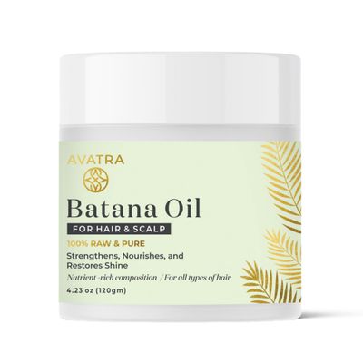 Avatra Raw Batana Oil 100 Pure Hair Scalp Oil Unrefined Hair Oil from Honduras Hair Mask for Thick, Strong Hair Cold Pressed Chemical Free, 4.23 Fl Oz