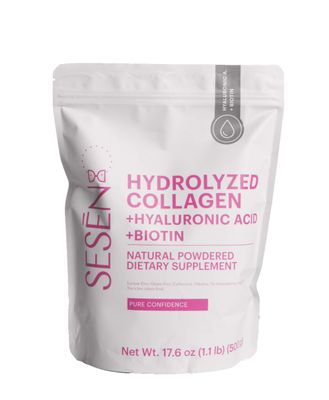 SESEN Hydrolyzed Collagen Hyaluronic Acid Biotin en polvo (Pink) Powder 17.6 oz