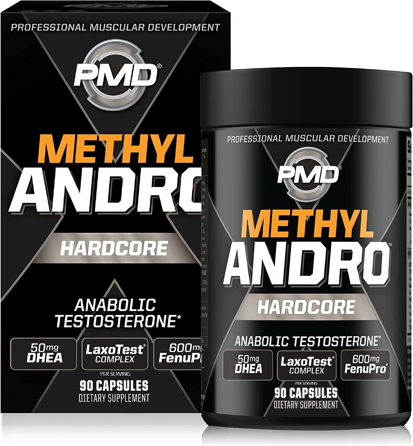 PMD Methyl Andro Hardcore - Support Testosterone for Lean Muscle Strength Gains-Weightlifting and Workout Performance- Dietary Supplement (90 Capsules)