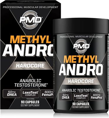 PMD Methyl Andro Hardcore - Support Testosterone for Lean Muscle Strength Gains-Weightlifting and Workout Performance- Dietary Supplement (90 Capsules)