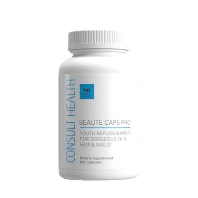Consult Health Beaute Caps PRO - Supports Healthy Hair, Skin and Nails - 10,500 mcg Biotin for Hair Vitamin B7 - Red Orange Complex - MSM - Collagen - Anti-Aging Supplement for Women Men - 180 Count
