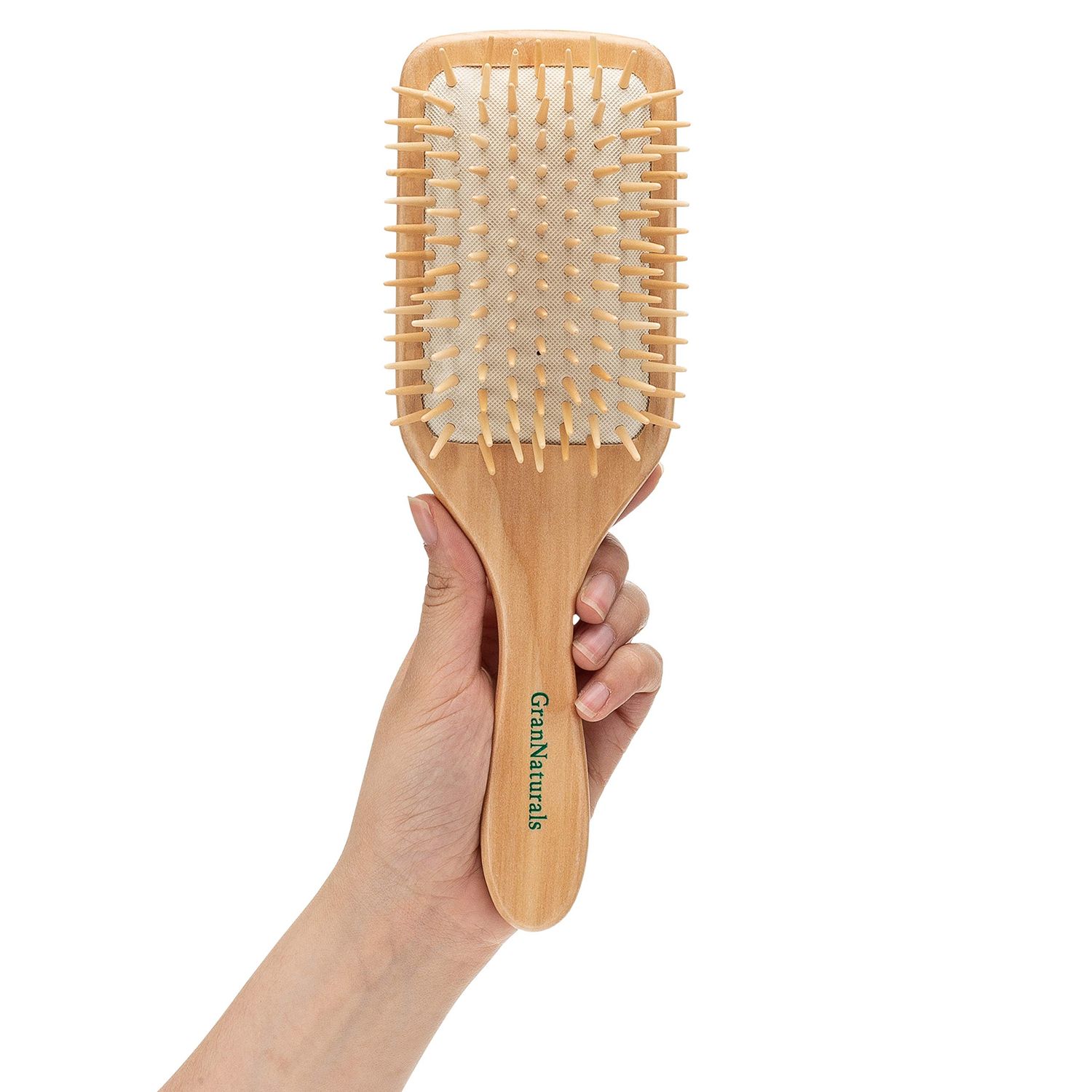 Wooden Bristle Paddle Hair Brush Length 10.25&quot; Width 3.5&quot; Large Flat Natural Eco Friendly Wood Handle Hairbrush for Men Women with Thick, Curly, Wavy Long Hair