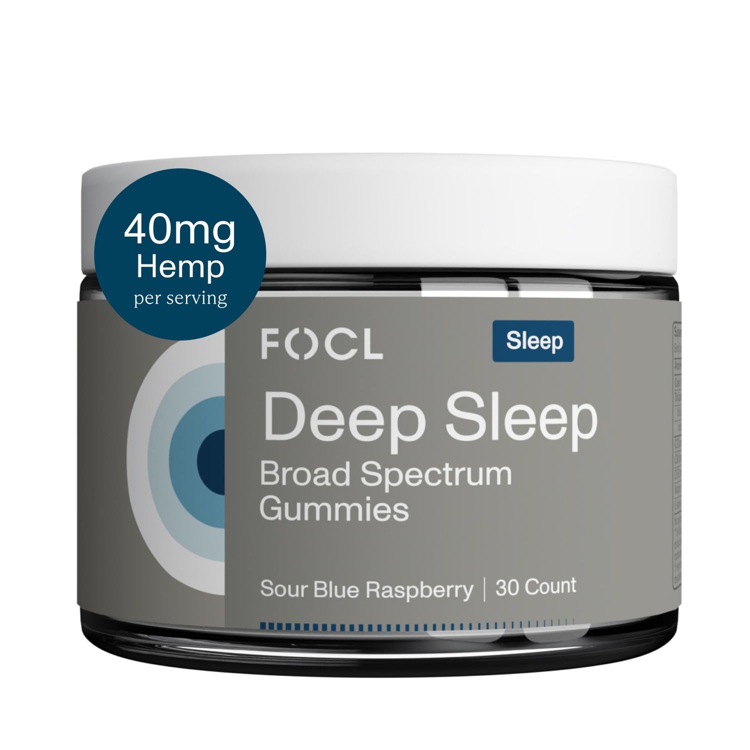 FOCL Deep Sleep Gummies - Melatonin Herbal Blend Sleep Support - Calm Relaxation Gummy Supplement - 30 ct, Sour Blue Raspberry