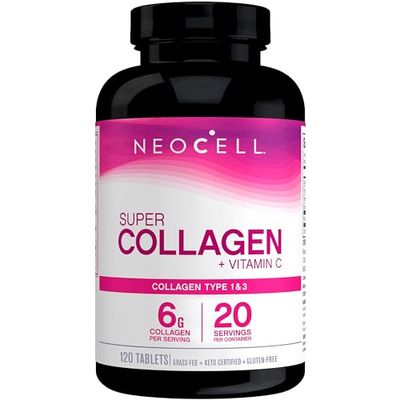NeoCell Super Collagen Plus Vitamin C, Skin, Hair and Nails Supplement, Includes Antioxidants, Tablet, 120 Count, 1 Bottle