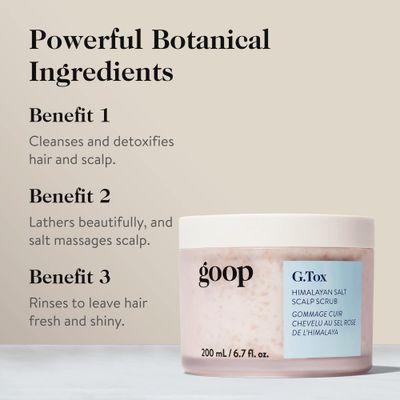 goop Beauty Scalp Scrub Shampoo Exfoliator to Dexofiy Purify Himalayan Salt Rosehip Oil Cleanses Hair of Product Buildup 6.7 fl oz