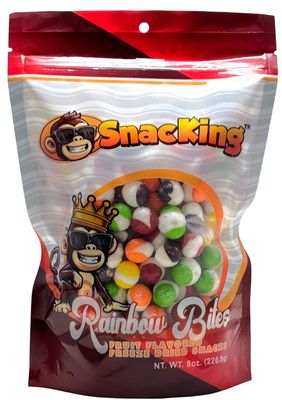Premium Freeze Dried Candy - Rainbow BitesFruit Flavor Flavor - (8 oz) Resealable Bag