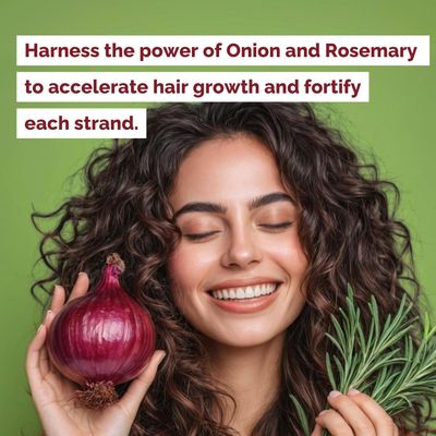 Just Nutritive Onion Rosemary Shampoo for Hair Growth, Thickening, Strengthening - Sulfate-Free, Enriched with Red Onion Oil, Rosemary Oil, Tea Tree - 16 oz