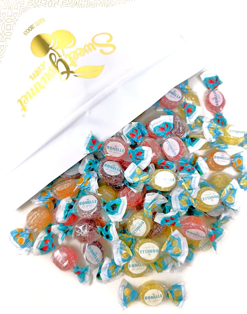 SweetGourmet Sugar-Free Italian Assorted Fruit Jellies Individually Wrapped 3 Pounds
